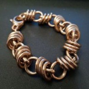 Rose Gold Tone Signed Bronze Milor Italy Bracelet
